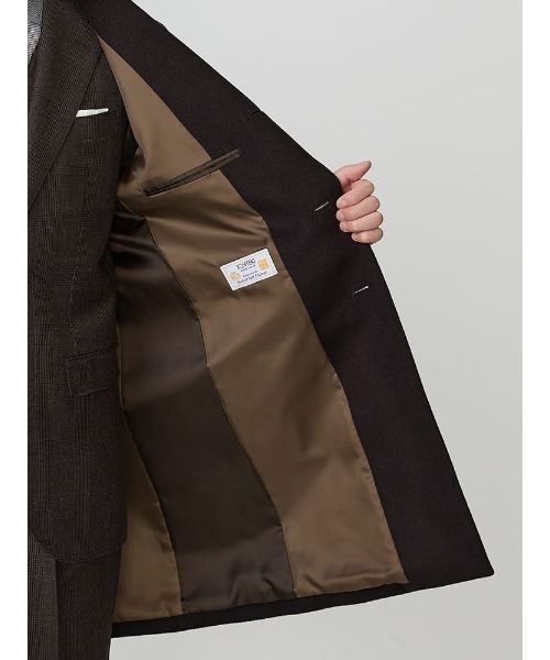 Perfect Suit FActory（パーフェクトスーツファクトリー）の「ウール100％　ビーバーチェスターコート　ミディアムグレー/ベージュ/ブラウン（チェスターコート・メンズ・ベージュ/ダークブラウン/グレー・S/M/L/LL/AB（L）/XL-AB）」の10枚目の写真