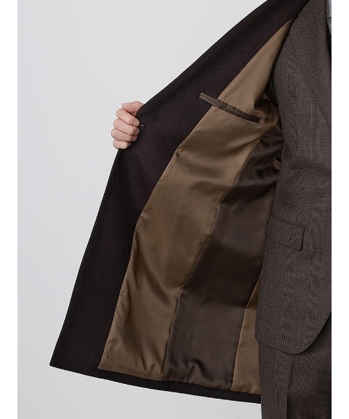 Perfect Suit FActory（パーフェクトスーツファクトリー）の「ウール100％　ビーバーチェスターコート　ミディアムグレー/ベージュ/ブラウン（チェスターコート・メンズ・ベージュ/ダークブラウン/グレー・S/M/L/LL/AB（L）/XL-AB）」の11枚目の写真