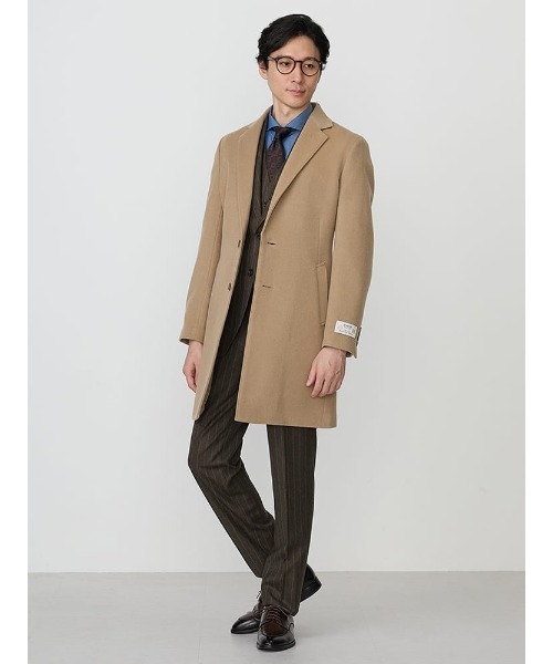 Perfect Suit FActory（パーフェクトスーツファクトリー）の「ウール100％　ビーバーチェスターコート　ミディアムグレー/ベージュ/ブラウン（チェスターコート・メンズ・ベージュ/ダークブラウン/グレー・S/M/L/LL/AB（L）/XL-AB）」の14枚目の写真