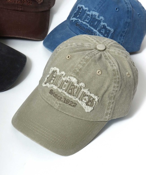 Dickies(ディッキーズ)の「Dickies(ディッキーズ)ピグメント フリンジロゴアップリケデニムキャップ メンズ レディース ユニセックス(キャップ・メンズ・ベージュ/ブラウン/ブラック/ブルー・FREE)」の4枚目の写真