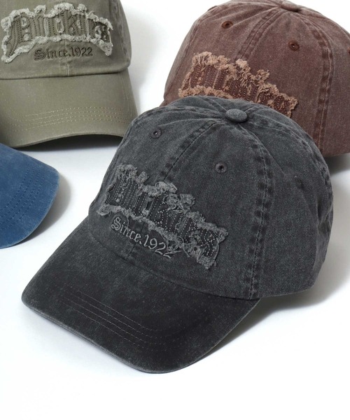 Dickies(ディッキーズ)の「Dickies(ディッキーズ)ピグメント フリンジロゴアップリケデニムキャップ メンズ レディース ユニセックス(キャップ・メンズ・ベージュ/ブラウン/ブラック/ブルー・FREE)」の2枚目の写真