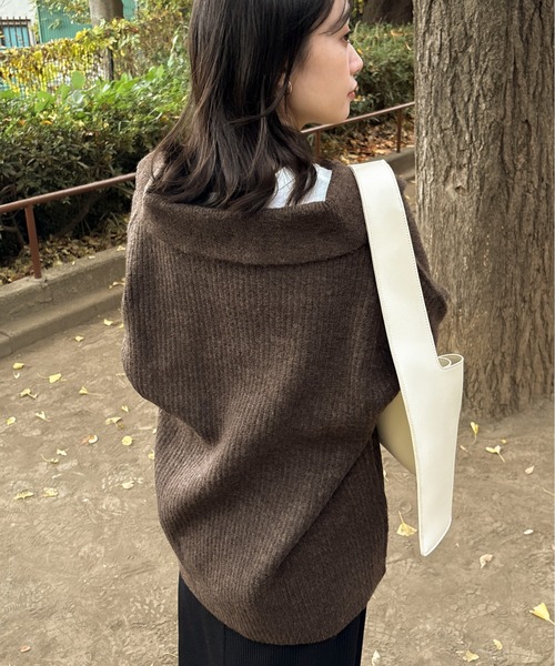 feepur(フェピュール)の「【ハンドウォッシャブル】スキッパーアゼニット(ニット/セーター・レディース・ブラウン/グレー/アイボリー・MEDIUM)」の21枚目の写真