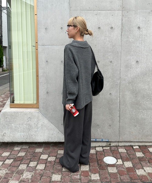 feepur(フェピュール)の「【ハンドウォッシャブル】スキッパーアゼニット(ニット/セーター・レディース・ブラウン/グレー/アイボリー・MEDIUM)」の7枚目の写真