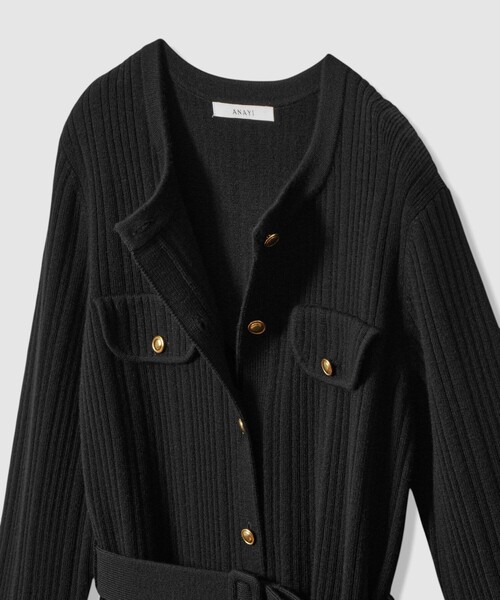 ANAYI（アナイ）の「グログランコンビベルト付き ワンピース（ワンピース・レディース・ブラック・34/36/38）」の7枚目の写真