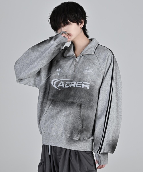 5月末まで限定値下げ【アボガド6】「メッセージ」スウェット(ikitai×××) Vintage make half zip game sweat / ヴィンテージ メイク ハーフ