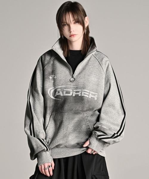ADRER（アドラー）の「Vintage make half zip game sweat  / ヴィンテージ メイク ハーフジップ ゲーム スウェット（スウェット・メンズ・グレー/ブラック・L/M/S/XS）」の18枚目の写真