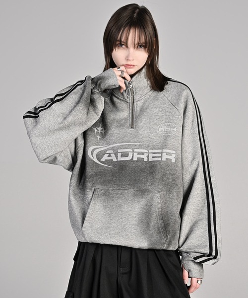 ADRER（アドラー）の「Vintage make half zip game sweat  / ヴィンテージ メイク ハーフジップ ゲーム スウェット（スウェット・メンズ・グレー/ブラック・L/M/S/XS）」の7枚目の写真