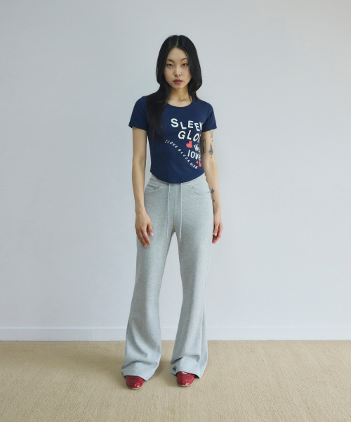 SLEEKGLOW（スリック グロウ）の「アイラブSLGWクロップTシャツ[ネイビー]（Tシャツ/カットソー・レディース・その他・MEDIUM/SMALL）」の4枚目の写真