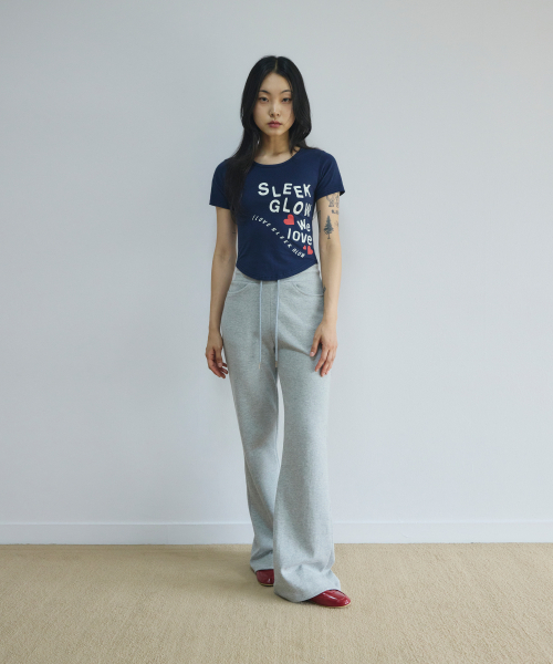 SLEEKGLOW（スリック グロウ）の「アイラブSLGWクロップTシャツ[ネイビー]（Tシャツ/カットソー・レディース・その他・MEDIUM/SMALL）」の5枚目の写真