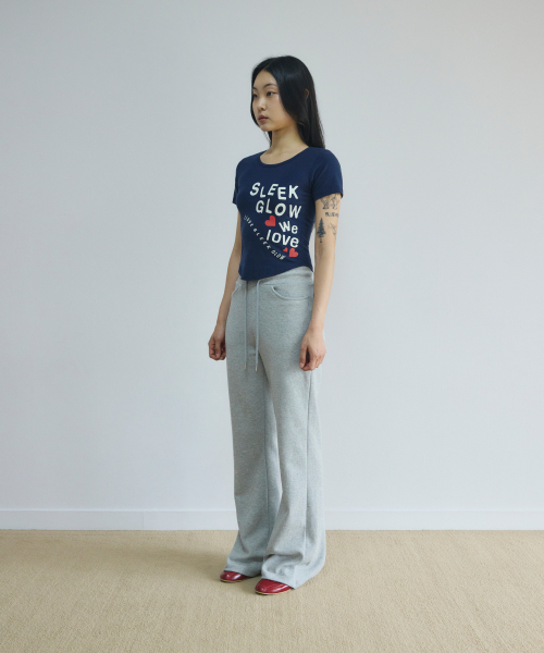SLEEKGLOW（スリック グロウ）の「アイラブSLGWクロップTシャツ[ネイビー]（Tシャツ/カットソー・レディース・その他・MEDIUM/SMALL）」の8枚目の写真