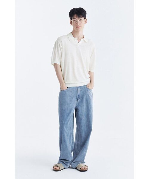 MUSINSA STANDARD（ムシンサスタンダード）の「ライトウェイトワイドデニムパンツ[ライトインディゴ]（デニムパンツ・メンズ・その他・26/27/28/29/30/31/32/33/34/36/38/40/42）」の7枚目の写真