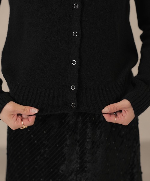 Lace Ladies(レースレディース)の「ソリッドカラー ハイネック リブ ニット カーディガン(カーディガン/ボレロ・レディース・チャコールグレー/ブラック/アイボリー/ブラウン・FREE)」の20枚目の写真