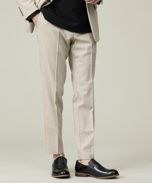 ABAHOUSE GRAY（アバハウスグレイ）の「【カシミヤブレンド】ウール ツイルスラックス / セットアップ対応（スラックス・メンズ・ブラック/ネイビー/グレー/ライトベージュ・44/46/48/50）」の3枚目の写真