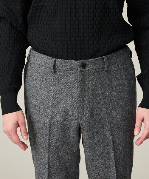 ABAHOUSE GRAY（アバハウスグレイ）の「【カシミヤブレンド】ウール ツイルスラックス / セットアップ対応（スラックス・メンズ・ブラック/ネイビー/グレー/ライトベージュ・44/46/48/50）」の9枚目の写真