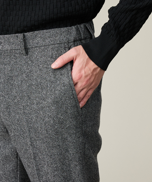 ABAHOUSE GRAY（アバハウスグレイ）の「【カシミヤブレンド】ウール ツイルスラックス / セットアップ対応（スラックス・メンズ・ブラック/ネイビー/グレー/ライトベージュ・44/46/48/50）」の8枚目の写真