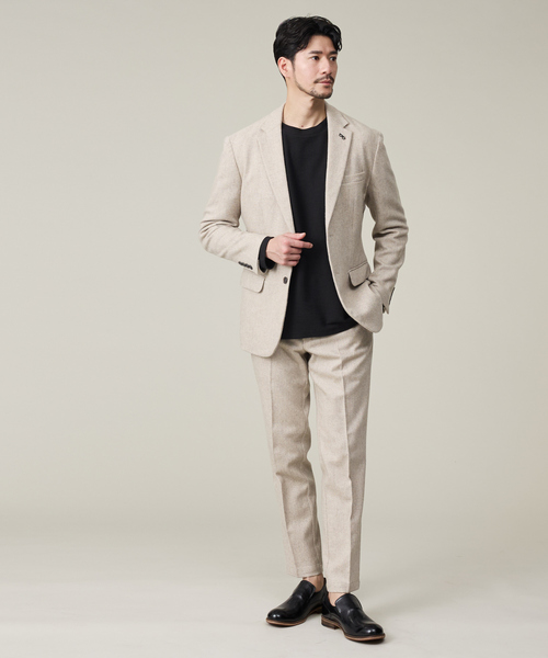 ABAHOUSE GRAY（アバハウスグレイ）の「【カシミヤブレンド】ウール ツイルスラックス / セットアップ対応（スラックス・メンズ・ブラック/ネイビー/グレー/ライトベージュ・44/46/48/50）」の15枚目の写真