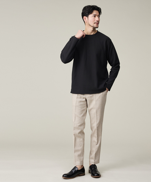 ABAHOUSE GRAY（アバハウスグレイ）の「【カシミヤブレンド】ウール ツイルスラックス / セットアップ対応（スラックス・メンズ・ブラック/ネイビー/グレー/ライトベージュ・44/46/48/50）」の16枚目の写真