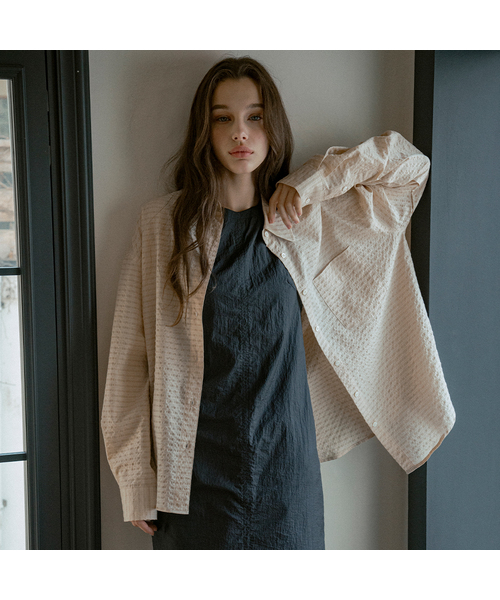VANONE ATELIER(バノンアトリエ)の「A3513 リンクルチェックシャツ_Sandy yellow(シャツ/ブラウス・レディース・イエロー・FREE)」の1枚目の写真