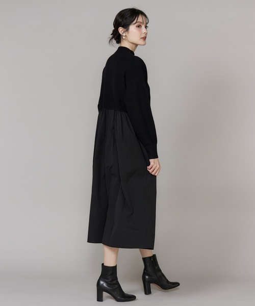 INED（イネド）の「布帛ドッキングハイネックワンピース（ワンピース・レディース・ブラウン/ブラック・9号）」の18枚目の写真