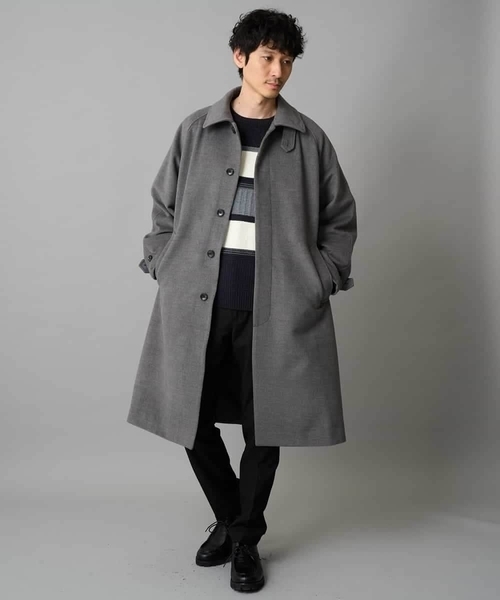 a.v.v(アーヴェヴェ)の「ワイドシルエットステンカラーコート(ステンカラーコート・メンズ・グレー/ブラック・48/46)」の8枚目の写真