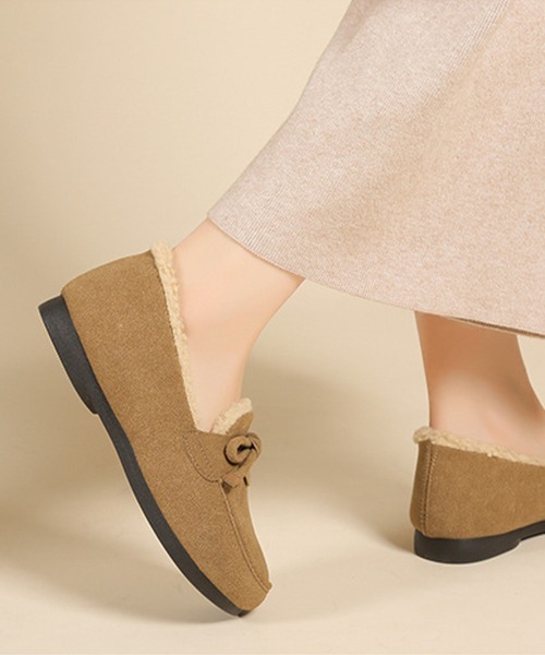 SallyLunn（サリーラン）の「ボアモカシンシューズ（モカシン/デッキシューズ・レディース・ブラック/ベージュ・23.5/24/24.5）」の3枚目の写真
