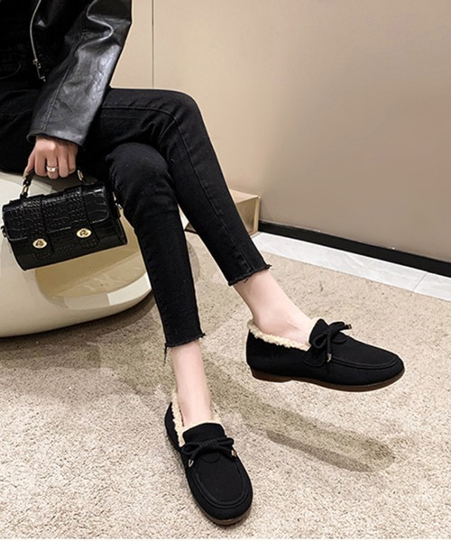 SallyLunn（サリーラン）の「ボアモカシンシューズ（モカシン/デッキシューズ・レディース・ブラック/ベージュ・23.5/24/24.5）」の10枚目の写真