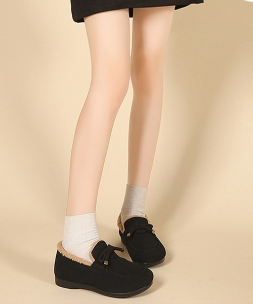 SallyLunn（サリーラン）の「ボアモカシンシューズ（モカシン/デッキシューズ・レディース・ブラック/ベージュ・23.5/24/24.5）」の11枚目の写真