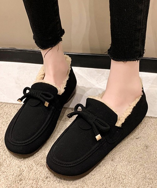 SallyLunn（サリーラン）の「ボアモカシンシューズ（モカシン/デッキシューズ・レディース・ブラック/ベージュ・23.5/24/24.5）」の9枚目の写真