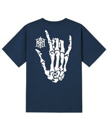 KTN0095 ハンドスカル半袖Tシャツ - ネイビー