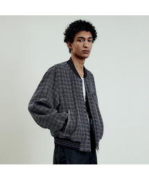 LMOOD（エルムード）の「アカサ ハンドメイド ツイード ボンバージャケット ネイビー（その他アウター）」