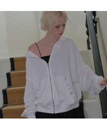 CURETTY（キュリティ）の「C HOODED KNIT ZIP-UP_WHITE（パーカー）」