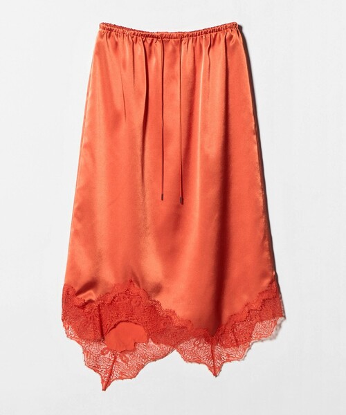 ASTRAET（アストラット）の「＜ASTRAET＞サテン スソレース スカート（スカート・レディース・オレンジ/ブラック・FREE）」の11枚目の写真
