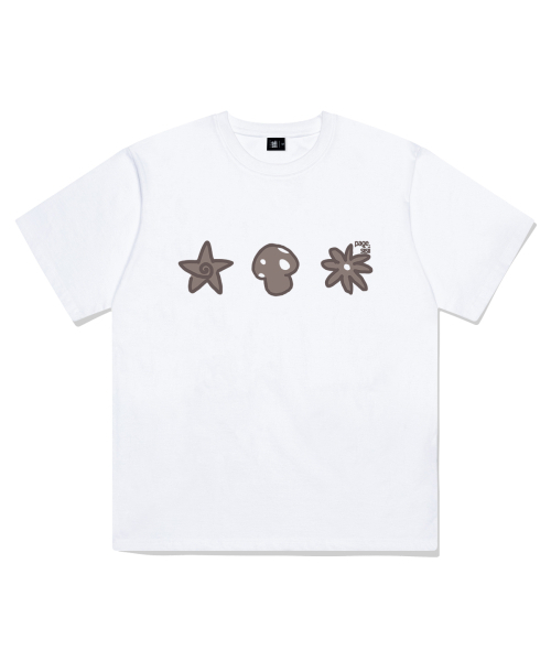 PAGESIISII(ページシシ)の「スリー アイコン フレンズ プリント 半袖 ホワイト(Tシャツ/カットソー・レディース・その他・LARGE/SMALL/MEDIUM)」の1枚目の写真