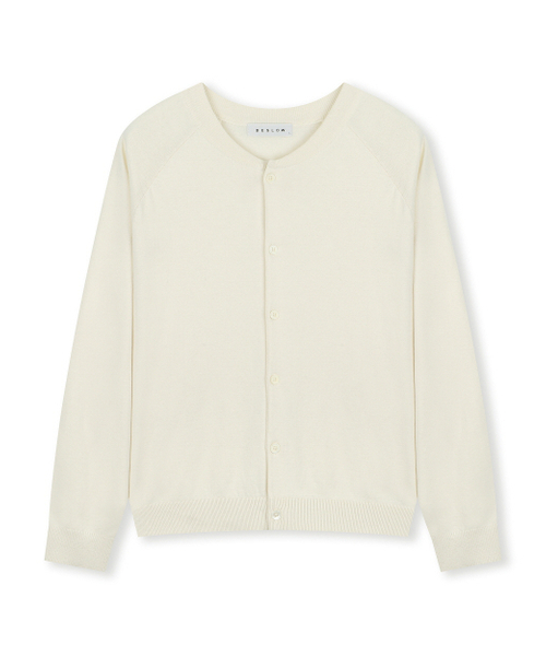 Crew Neck Relaxed Short Cardigan ivory короткий кардиган айвори