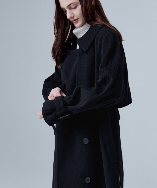 6506 ウールダブルコート (ブラック)