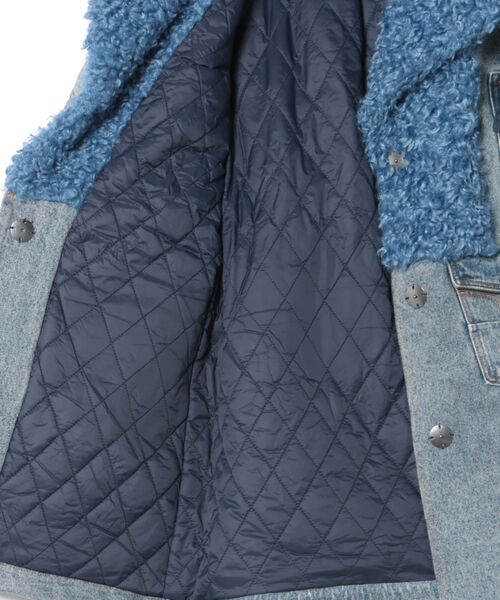 Desigual（デシグアル）の「ファー×デニムワイドラペルハイブリッドコート（チェスターコート・レディース・ブラック・S/M/L/XS/XL）」の2枚目の写真