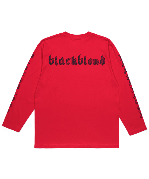 BLACK BLOND(ブラック ブロンド)の「ビビディスケッチロゴ長袖Tシャツ(レッド)(Tシャツ/カットソー・レディース・その他・SMALL/MEDIUM/LARGE/X-LARGE/XX-LARGE/XXX-LARGE)」の2枚目の写真