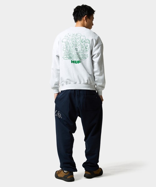 HUF（ハフ）の「WHAT A JUNGLE CREW（スウェット・メンズ・アッシュ/ライラック/ブラック・XXL/XL/L/M/S）」の15枚目の写真
