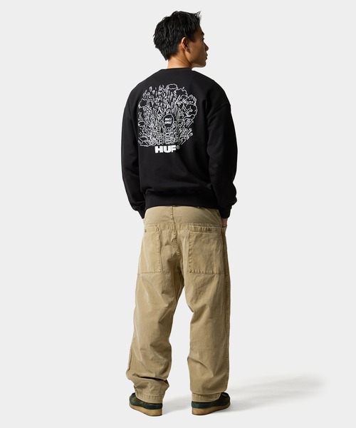 HUF（ハフ）の「WHAT A JUNGLE CREW（スウェット・メンズ・アッシュ/ライラック/ブラック・XXL/XL/L/M/S）」の12枚目の写真