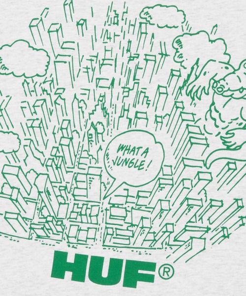 HUF（ハフ）の「WHAT A JUNGLE CREW（スウェット・メンズ・アッシュ/ライラック/ブラック・XXL/XL/L/M/S）」の21枚目の写真