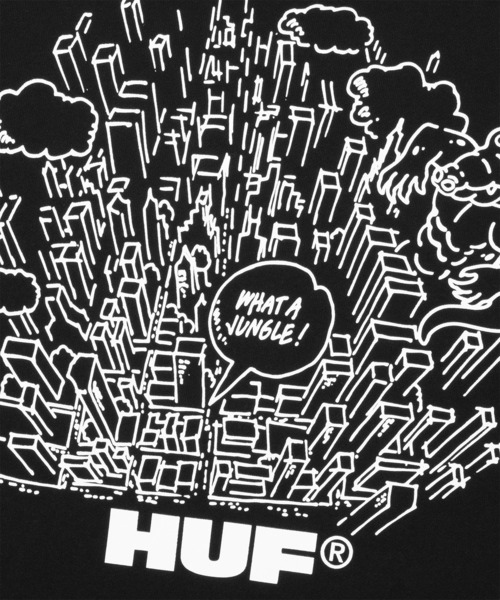 HUF（ハフ）の「WHAT A JUNGLE CREW（スウェット・メンズ・アッシュ/ライラック/ブラック・XXL/XL/L/M/S）」の19枚目の写真