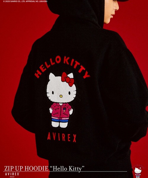 AVIREX（アヴィレックス）の「【AVIREX×HELLO KITTY】HOODIE（パーカー・レディース・オートミール/ブラック・S/M）」の2枚目の写真