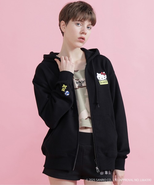 AVIREX（アヴィレックス）の「【AVIREX×HELLO KITTY】HOODIE（パーカー・レディース・オートミール/ブラック・S/M）」の3枚目の写真