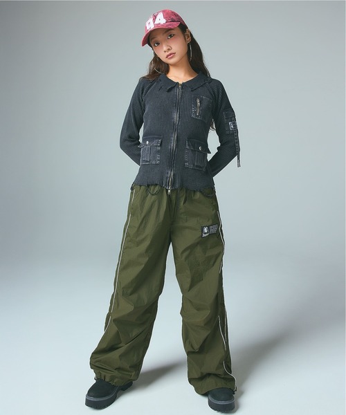X-girl（エックスガール）の「FACE LABEL TRACK PANTS（その他パンツ・レディース・ライトグレー/ブラック/オリーブ・S/M）」の18枚目の写真