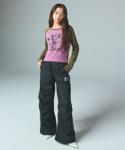 X-girl（エックスガール）の「FACE LABEL TRACK PANTS（その他パンツ・レディース・ライトグレー/ブラック/オリーブ・S/M）」の19枚目の写真