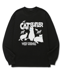 CAT ORIGINAL レディース 長袖Tシャツ (WLS024) ブラック