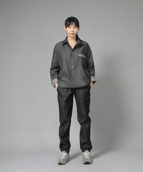 SAINTCREW(セントクルー)の「ストレートツーレイヤーカーゴジョガーパンツ ST2-309CJ デニムブラック(デニムパンツ・メンズ・その他・MEDIUM/LARGE/X-LARGE)」の5枚目の写真
