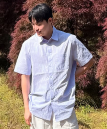 FIELDERS（フィールダーズ）の「BASIC STANDARD FIT POCKET SHORT-SLEEVED SHIRT BLUE（シャツ/ブラウス）」