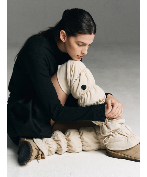 Knee-high padded leg warmers - BEIGE
