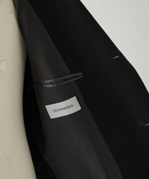 DESIGNWORKS（デザインワークス）の「【カシミヤ混】チェスターコート（ステンカラーコート・メンズ・ブラック/キャメル・46/48/50）」の6枚目の写真